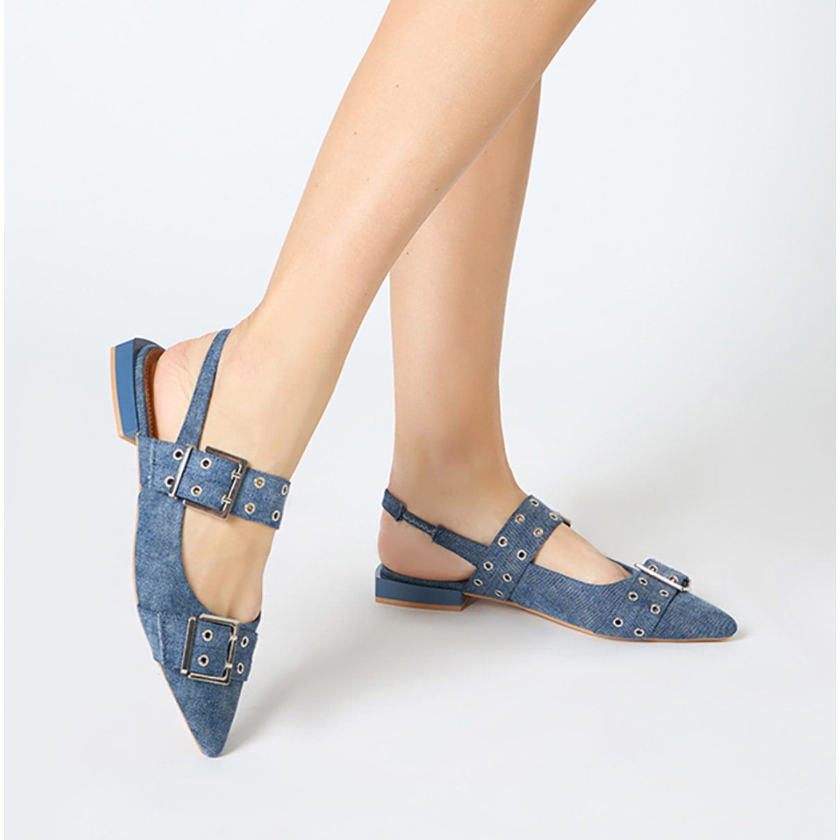Ballerine slingback donna in jeans