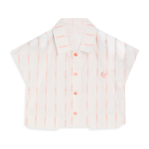 Camicetta Bambina Cropped a Righe Logate FREDDY