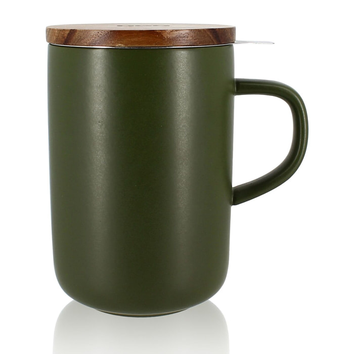 Tisanière en grès avec couvercle en bois d'acacia 475ml JULIET