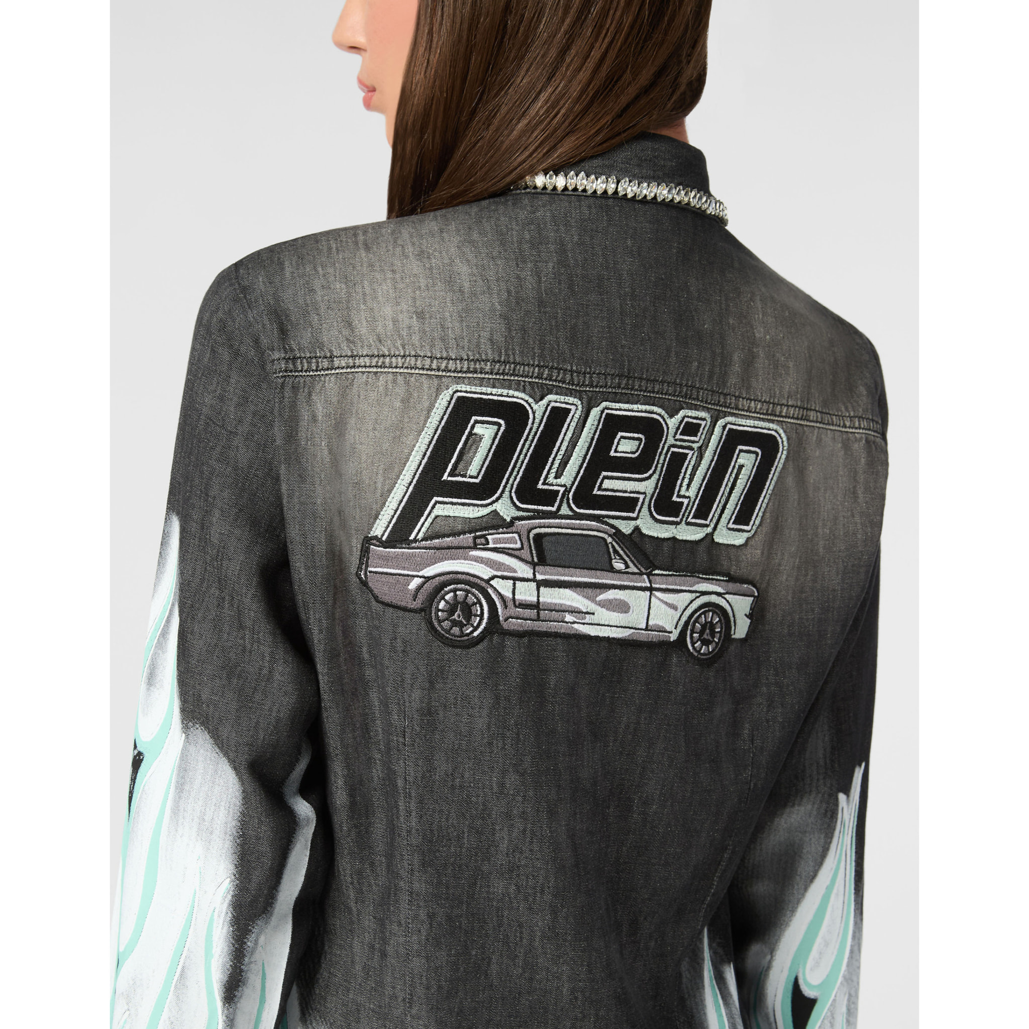 PHILIPP PLEIN Denim Shirt RACING