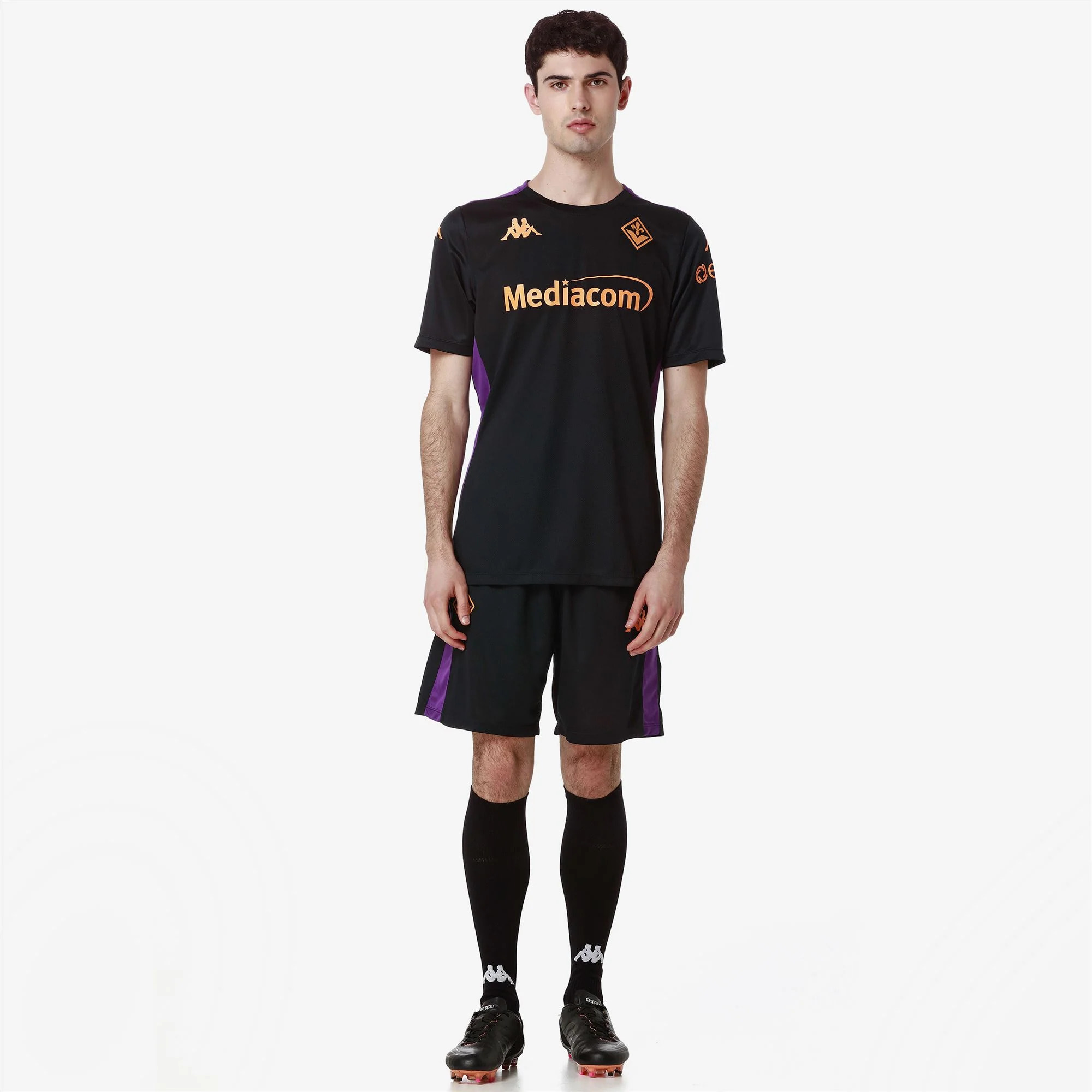 Kappa - Pantaloni Corti Bambino Nero - Ahorazip Pro 8 Fiorentina