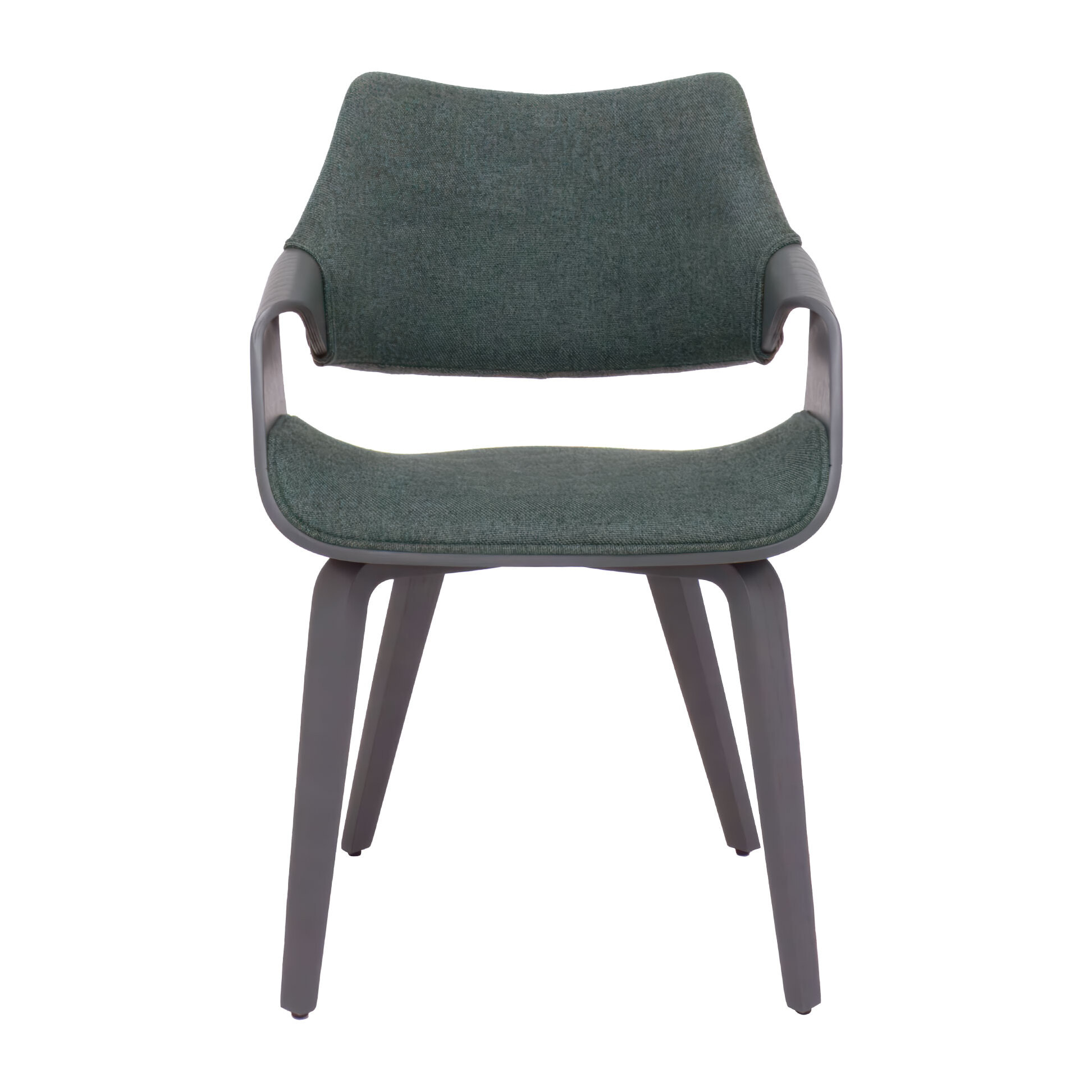 Austria - Poltroncina Sedia Imbottita 51x82x43 cm in legno Plywood e Tessuto Verde Salvia