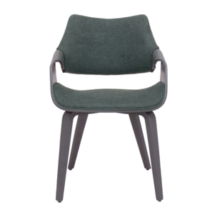 Austria - Poltroncina Sedia Imbottita 51x82x43 cm in legno Plywood e Tessuto Verde Salvia