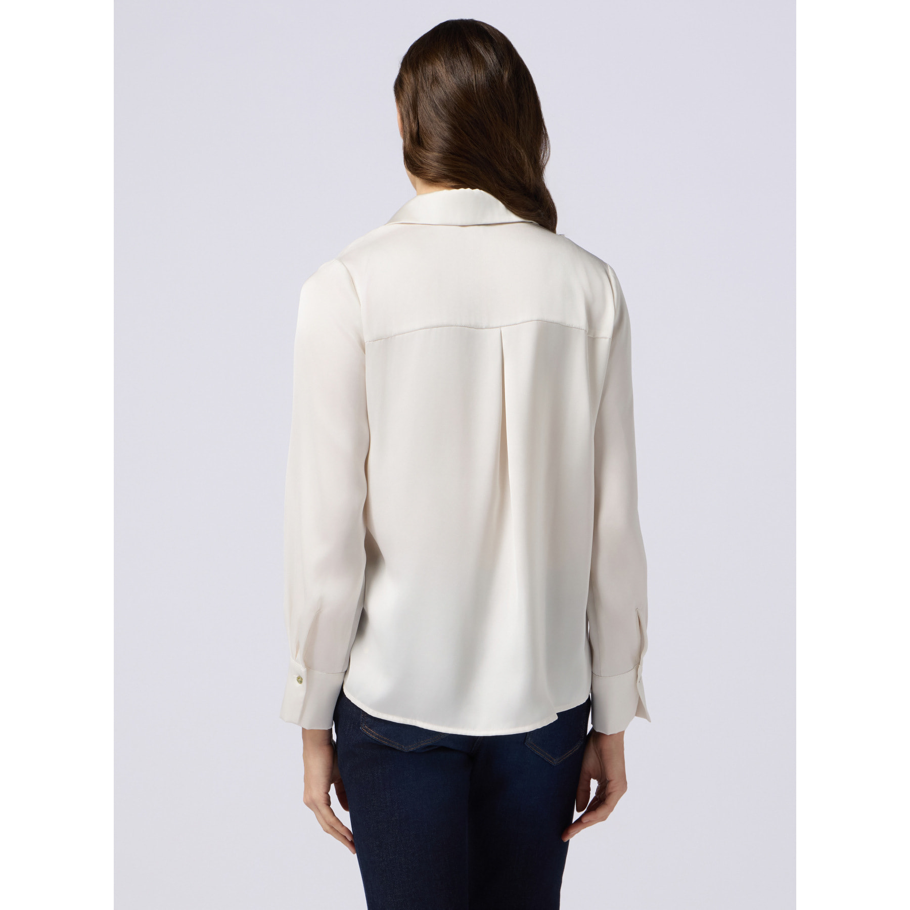 Oltre - Camicia in raso tinta unita - Bianco