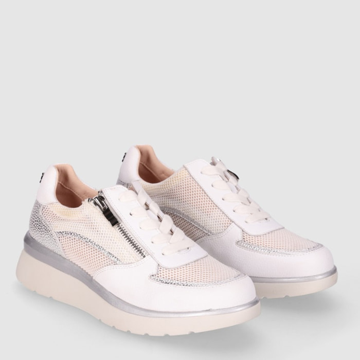 Deportivos de Piel - Blanco - Tacón: 5 cm