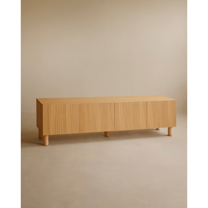 Mueble TV de chapa de madera de roble natural en varias medidas