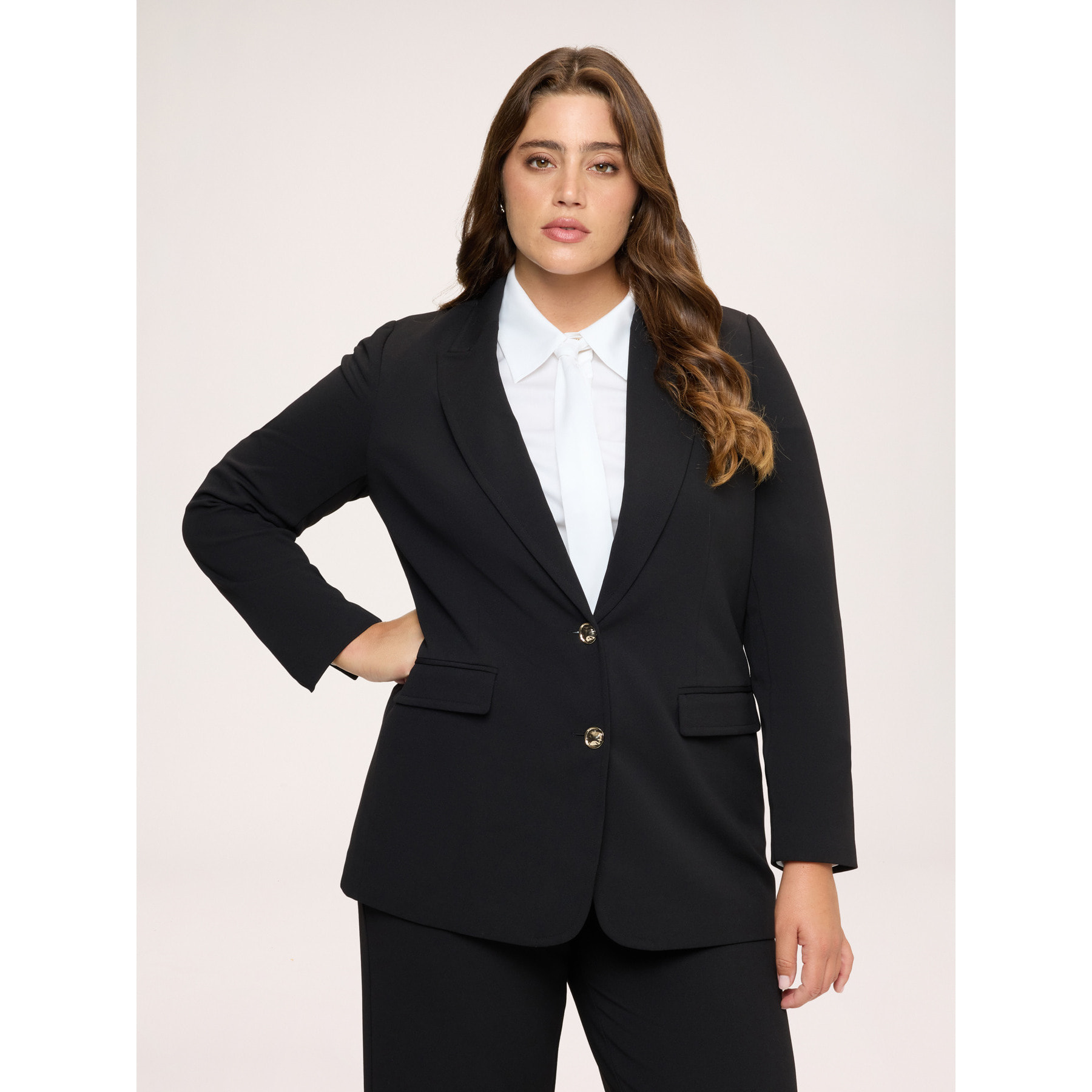 Fiorella Rubino - Blazer strutturato in tessuto stretch - Nero