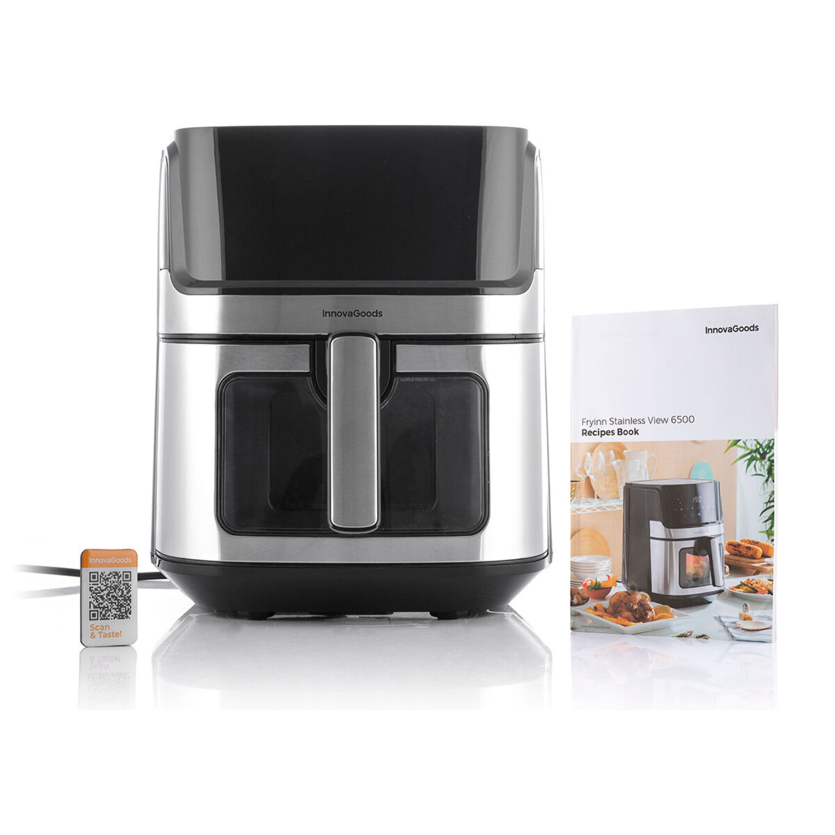 Friggitrice ad Aria InnovaGoods Fryinn View 6500 Nero 1700 W 6,5 L Acciaio inossidabile