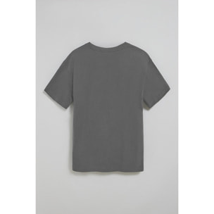 Camiseta gris asfalto de manga corta y cuello redondo con logotipo Polo Club