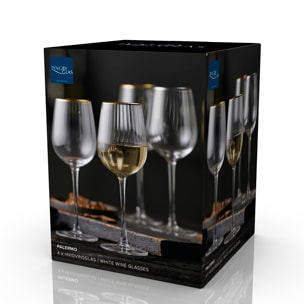 Set de 4 verres à vin blanc Palermo Gold 30 cl