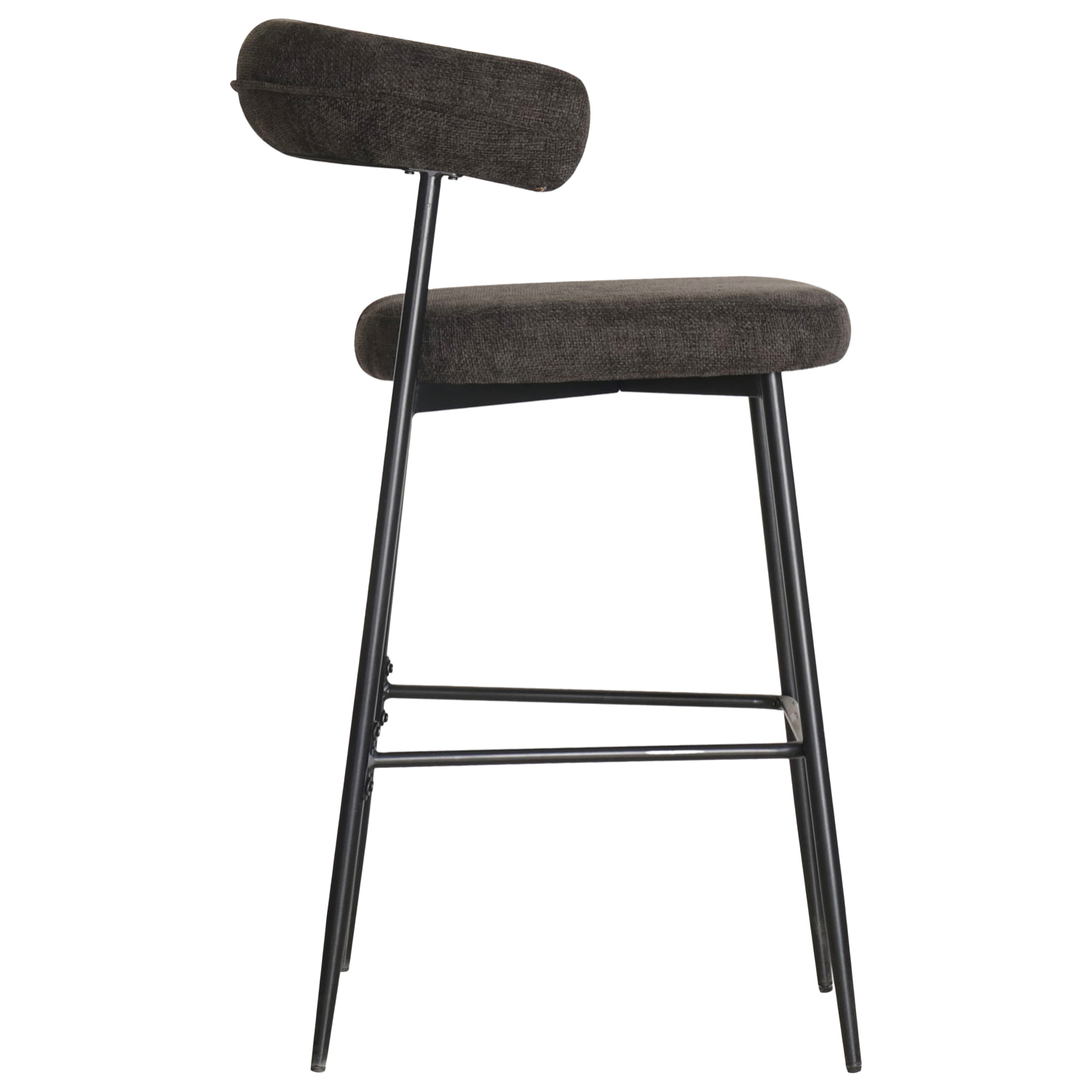 Lot de 2 tabourets de bar en tissu gris THEA