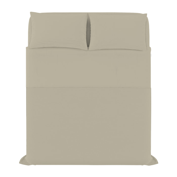 COMPLETO LETTO ELEGANT, 100% Microfibra, No Stiro - TORTORA