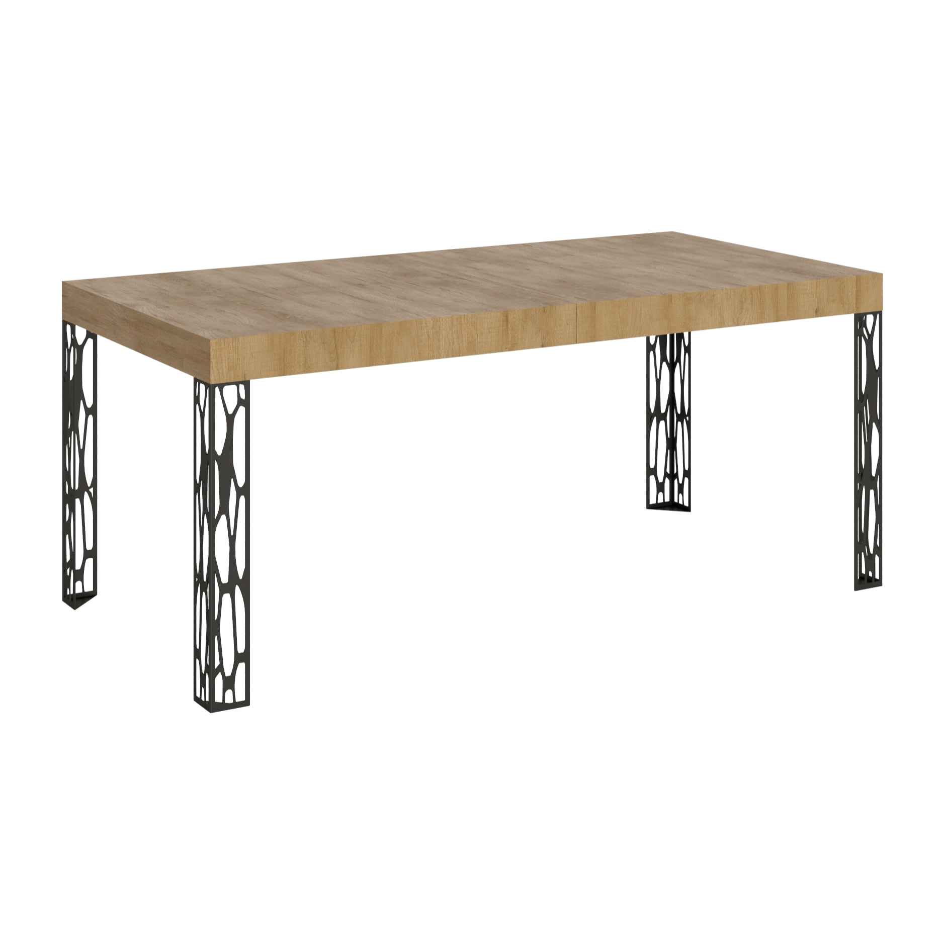 Tavolo allungabile 90x200/304 cm Ghibli quercia natura telaio Antracite