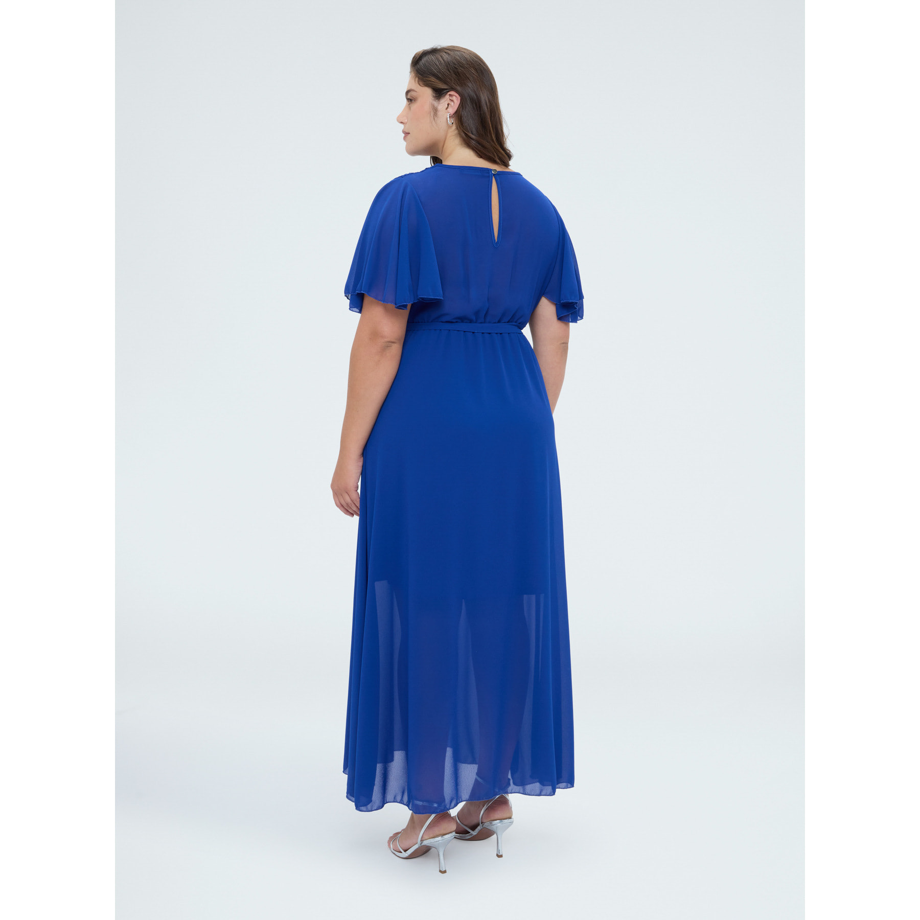 Fiorella Rubino - Vestito Dream in georgette con scollo a V - Bluette