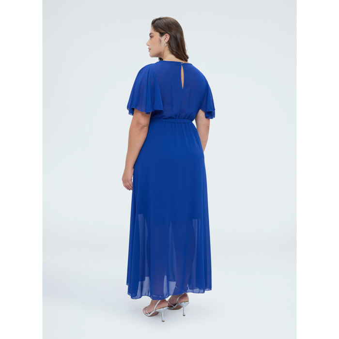 Fiorella Rubino - Vestito Dream in georgette con scollo a V - Bluette