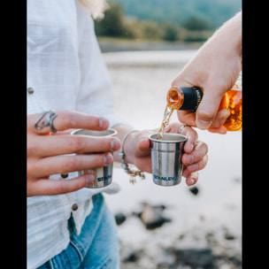 Pre-Party Shot Glass + Flask Set - Matte Black Pebble