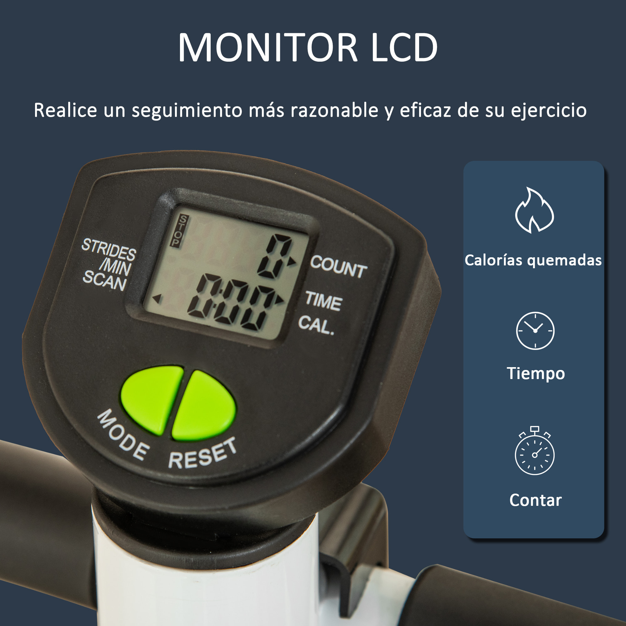 Máquina de Step Stepper Fitness en Casa con Pantalla LCD Manillar y Pedales Antideslizantes Equipo de Ejercicio para Gimnasio Oficina 55x44x108 cm Blanco