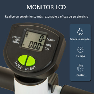 Máquina de Step Stepper Fitness en Casa con Pantalla LCD Manillar y Pedales Antideslizantes Equipo de Ejercicio para Gimnasio Oficina 55x44x108 cm Blanco
