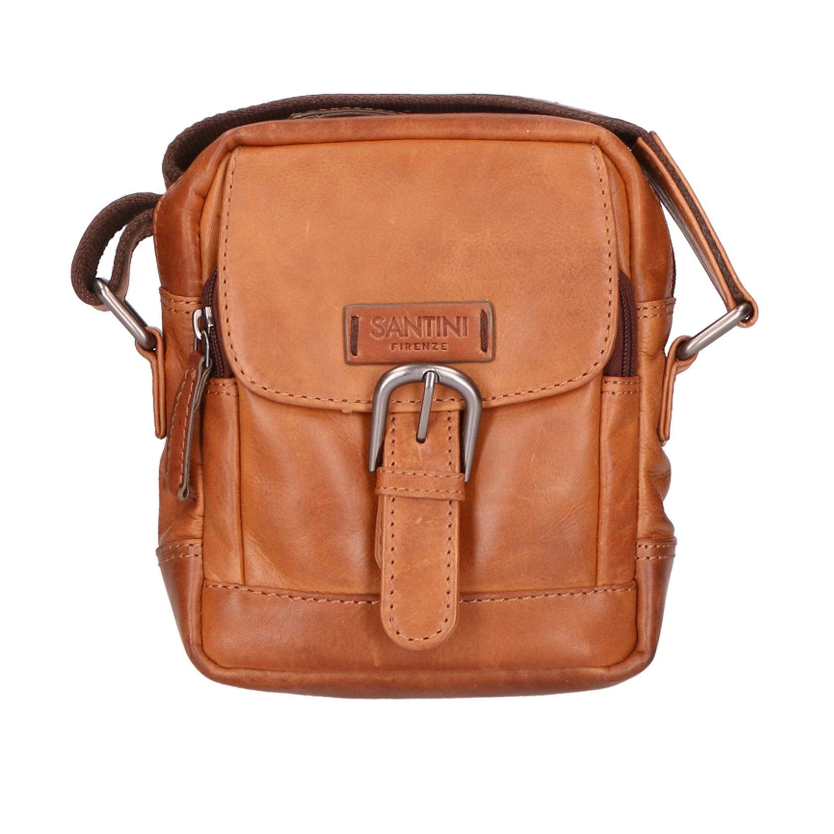 Borsa a tracolla unisex vera pelle - Modello False - 100% Made in Italy - 15.0 x 19.0 x 5.0 cm