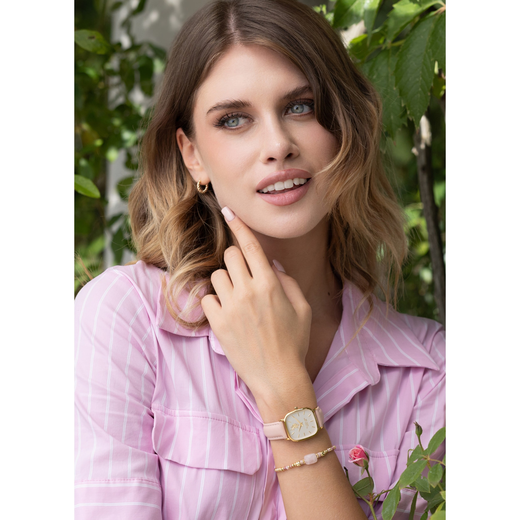 Orologio U.S. Polo Assn. in pelle rosa