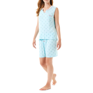 Pijama corto verde