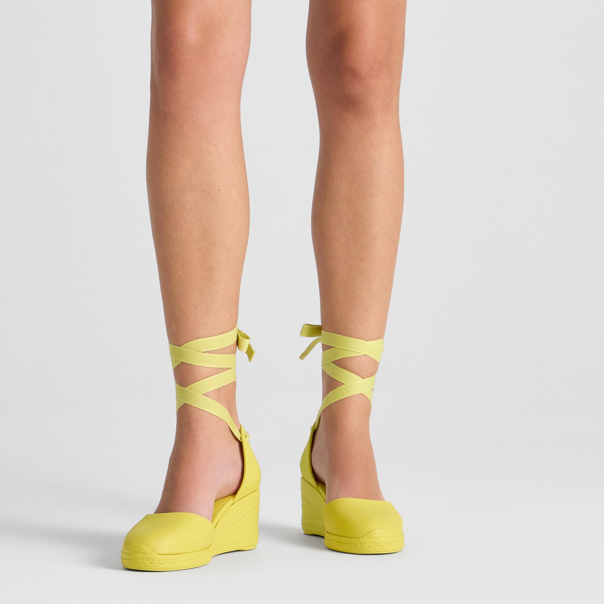 Alpargata Careen cuña en eva de caña de azúcar con cintas