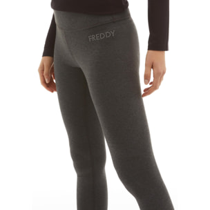 Leggings SuperFit 7/8 vita alta in jersey nero mélange