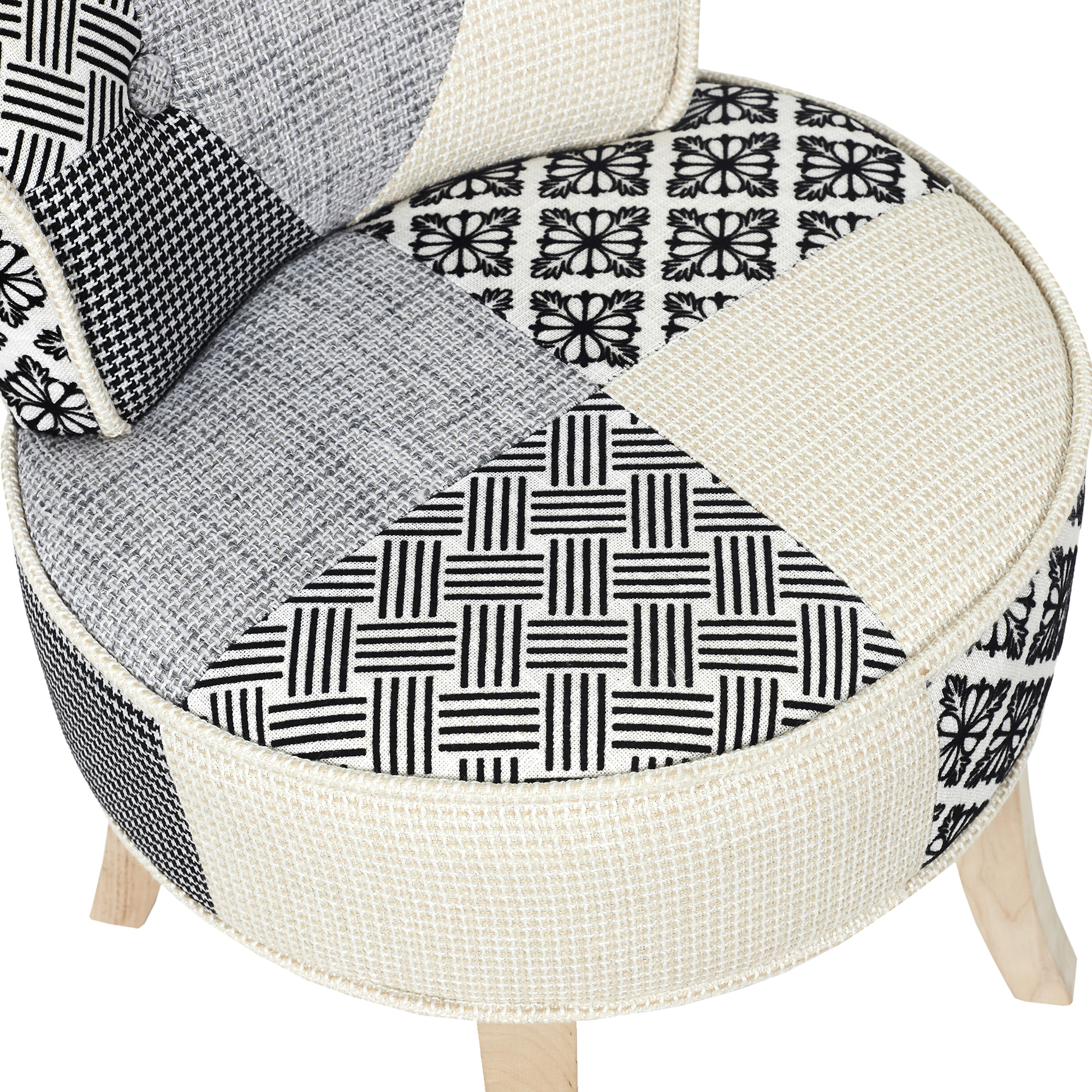 Tabouret Eleonor Patchwork Gris