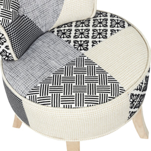 Tabouret Eleonor Patchwork Gris
