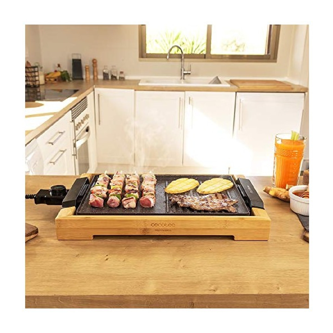 Cecotec Plancha électrique Tasty&Grill 2000 Bamboo MixStone. 2 000 W, structure