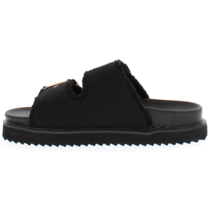 Armata di Mare Scarpe Donna Ciabatte con Doppia Fibbia AMD S61H39 Black