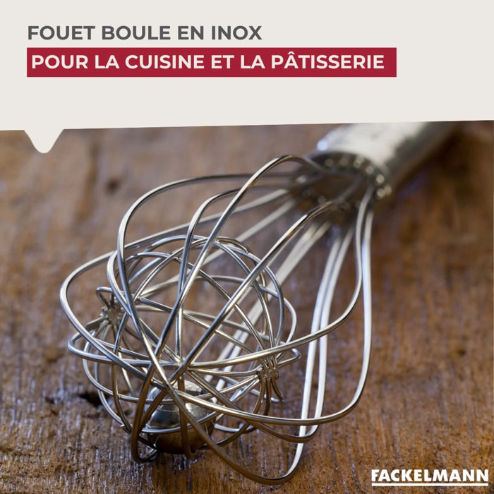 Fouet de cuisine et pâtisserie en inox avec bille 26,5 cm Fackelmann Ovale Limited Edition