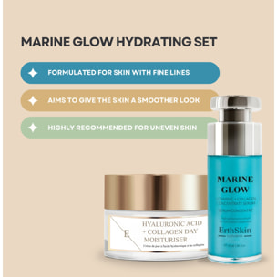 Marine Glow Sérum Concentrado Vitamina C + Colágeno 30ml + Crema de Día Ácido Hialurónico y Colágeno 50ml