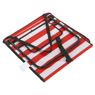 Conjunto de 2 Esterillas de Playa Plegable Esteras Acolchadas con Respaldo Reclinable y Bolsa de Transporte para Jardín Camping 142x51x40 cm Rojo y Blanco