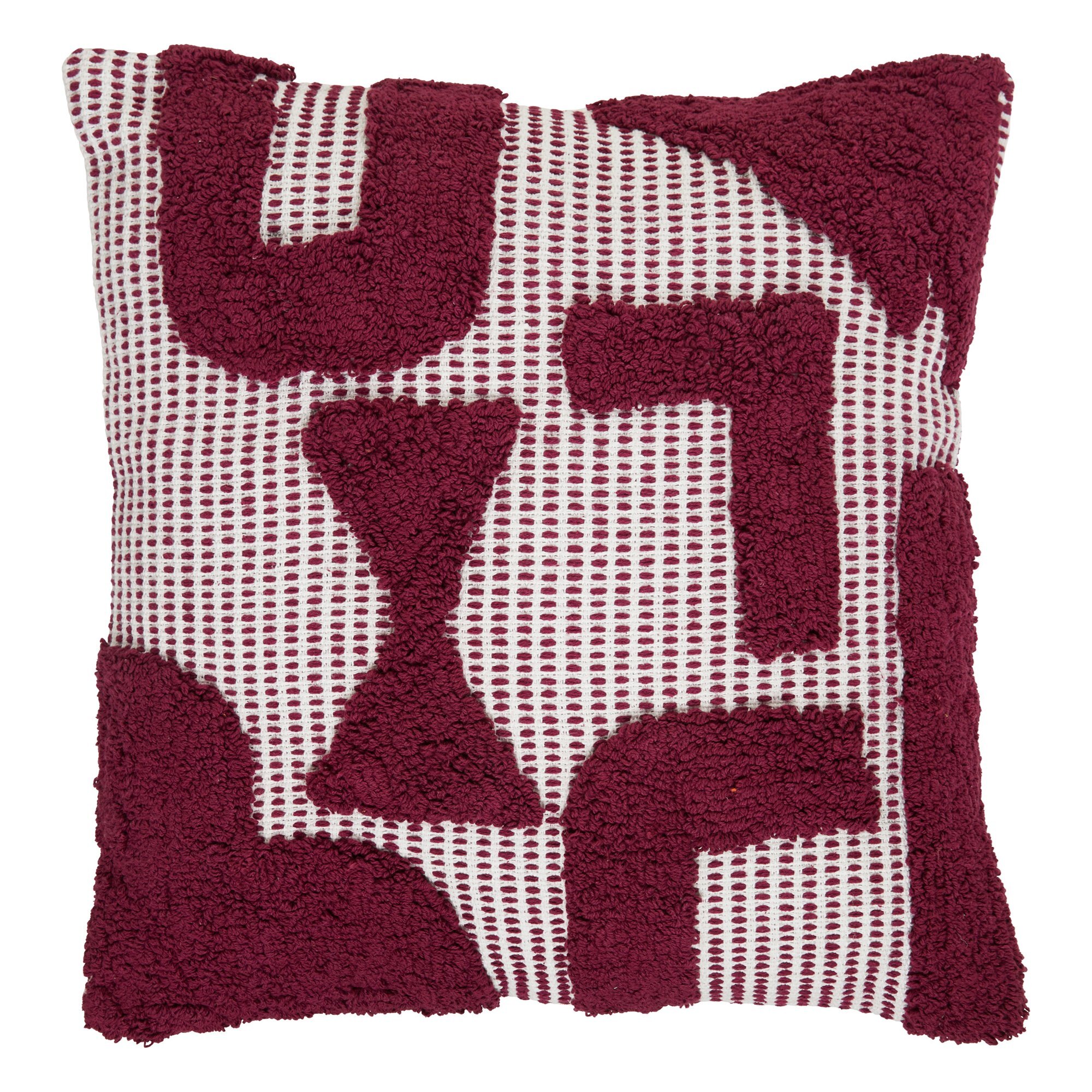 Cojín 50 x 50 cm algodón tufté morado