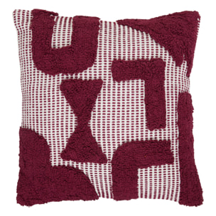 Cojín 50 x 50 cm algodón tufté morado