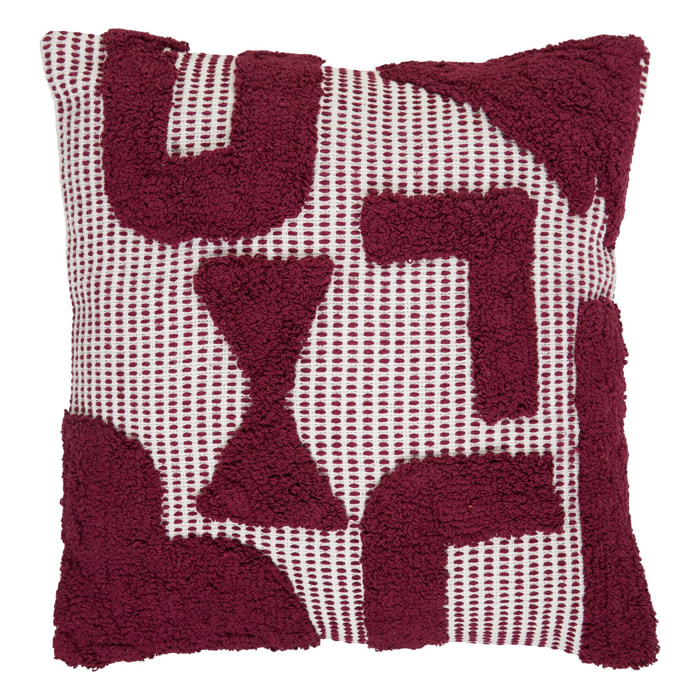 Cojín 50 x 50 cm algodón tufté morado