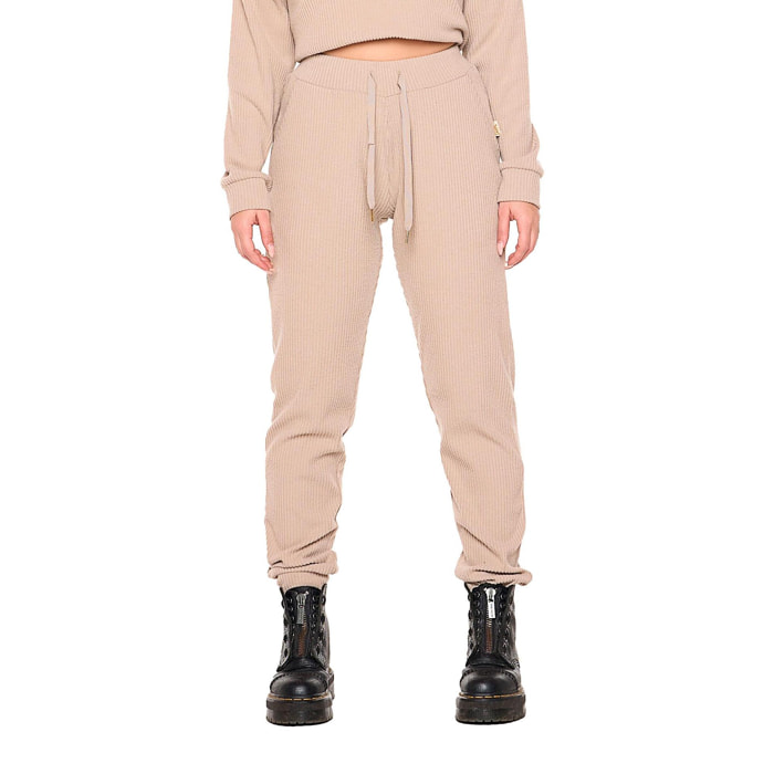 Pantalón de invierno de mujer de canalé con puños 'Relaxed'