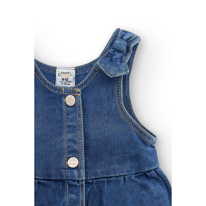 Salopette Da Bambino In Denim Con Fiocchi