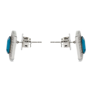 Pendientes con Circonita Topacio Azul acabado plata