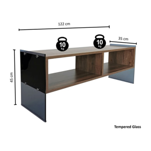 Mesa tv,100% tablero de aglomerado rechapado en melamina, color nogal

humo