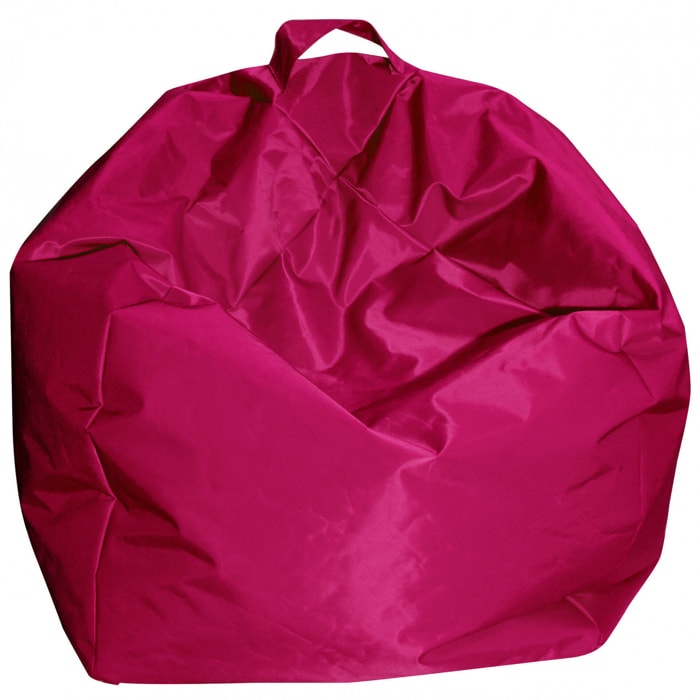 Pouf Ascia, Poltrona multiuso, Poltroncina sacco, Pouf poggiapiedi, Made in Italy, 65x65 h50 cm, Fucsia