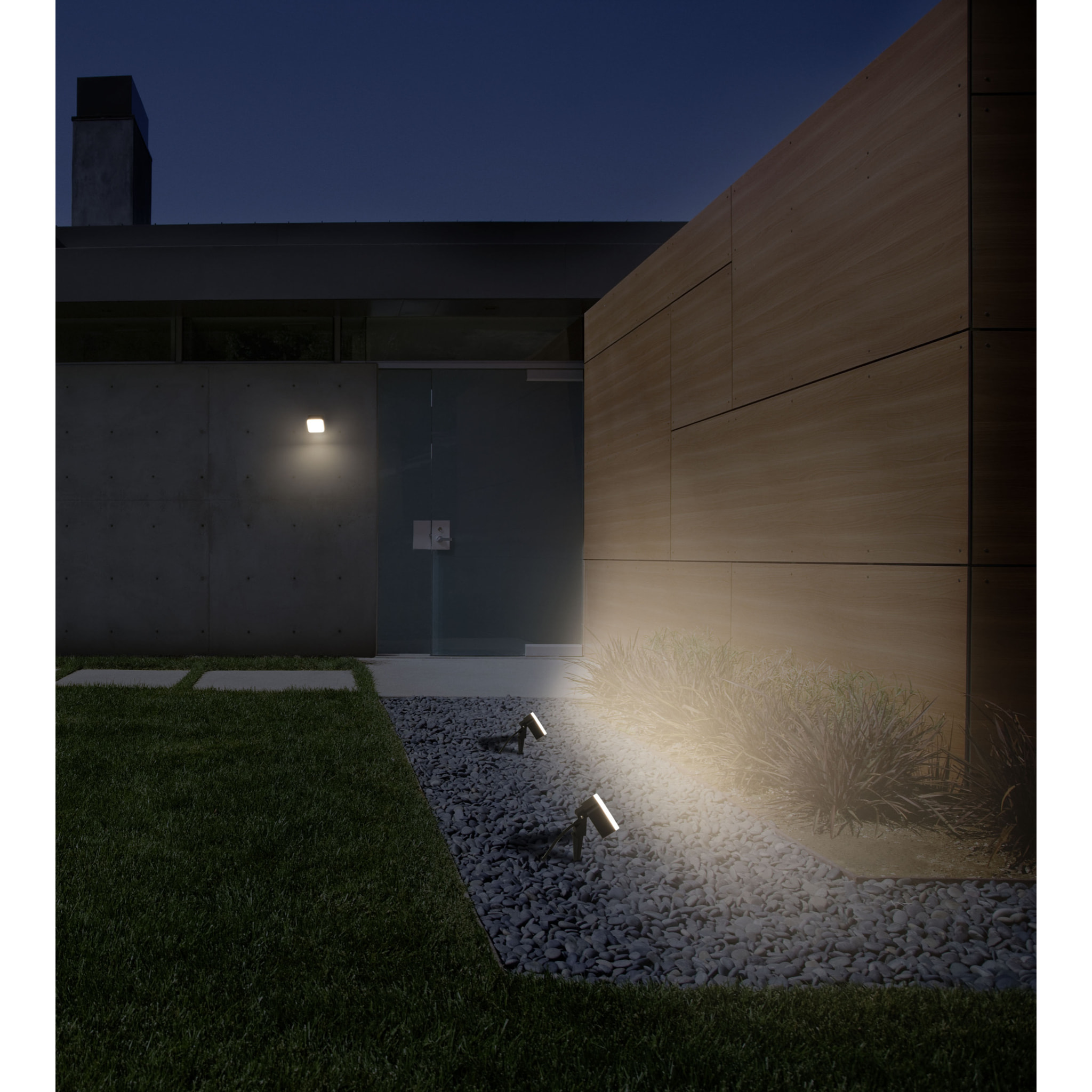 FORLIGHT Tilt - Aplique de Pared Exterior LED Orientable con Accesorio para Foco de Jardín con Pincho