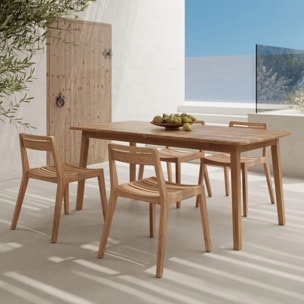 Table extensible et chaises de jardin en bois 4 personnes - Alona