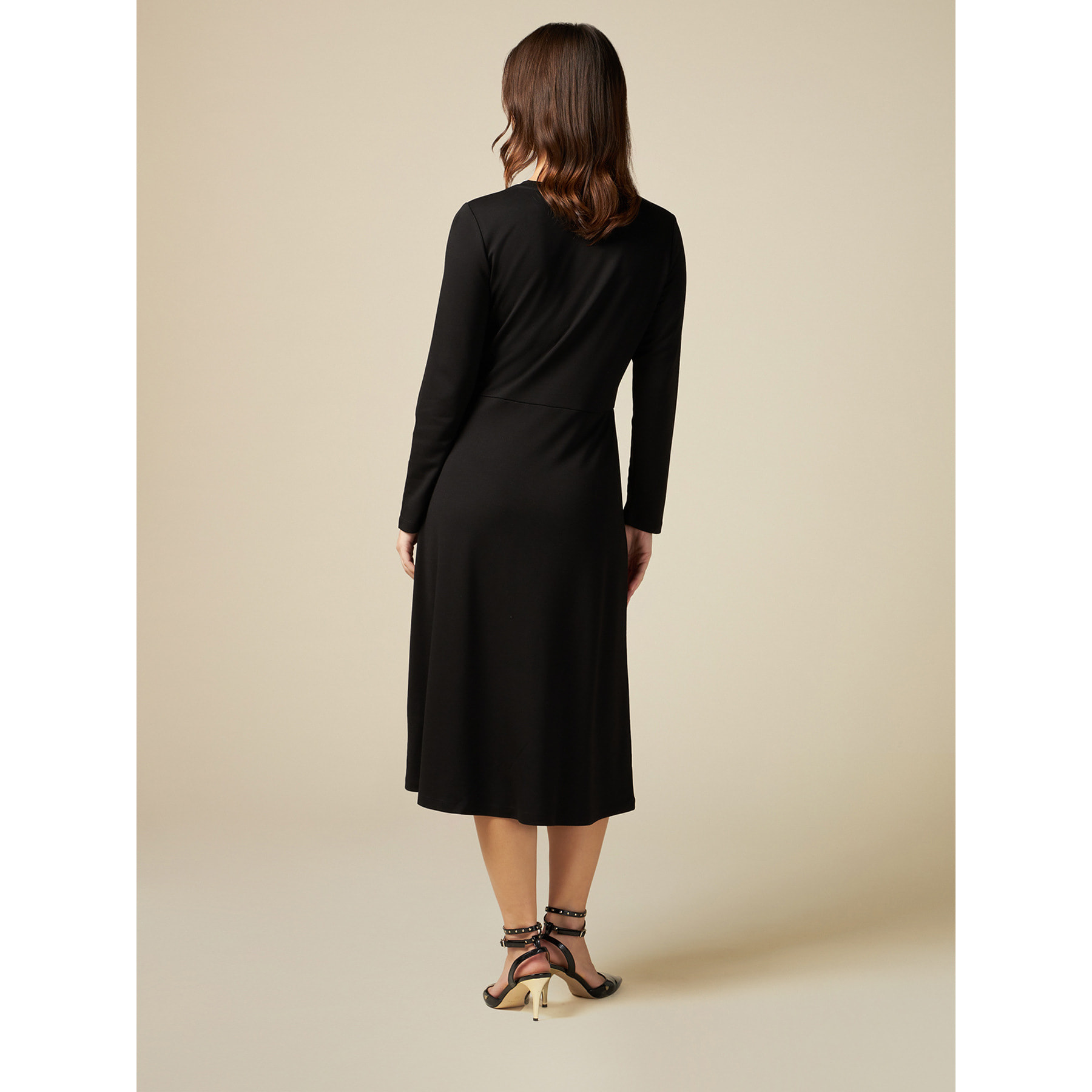 Oltre - Vestido midi de punto milano - Negro