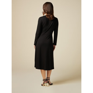 Oltre - Vestido midi de punto milano - Negro