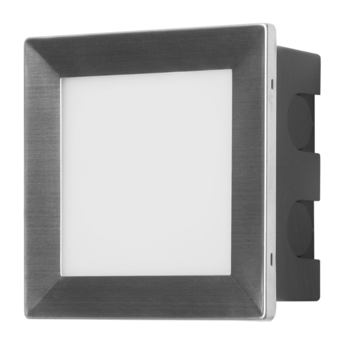 FORLIGHT Rect - Empotrable de Pared LED Cuadrado 135mm para Jardín y Terraza con Luz Neutra 4000K en Acero Inoxidable