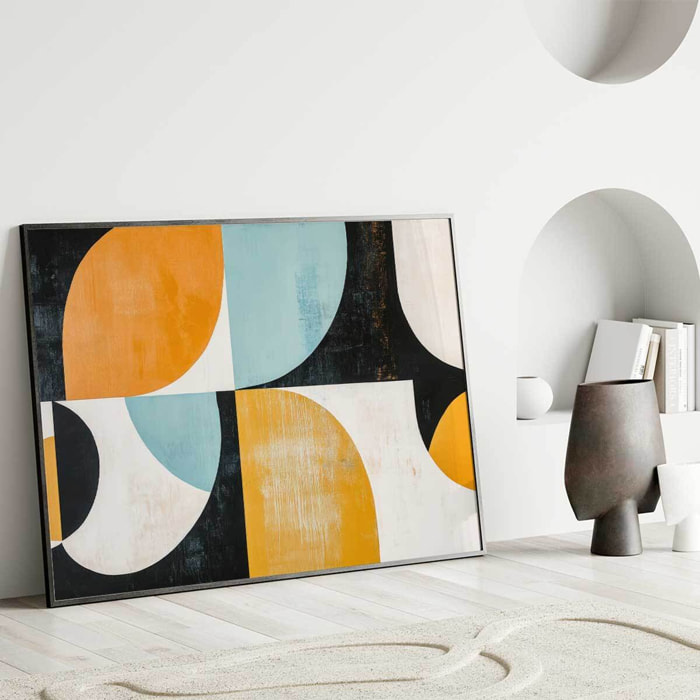 Affiche abstraite moderne affiche encadrée Affiche + cadre en métal - Noir