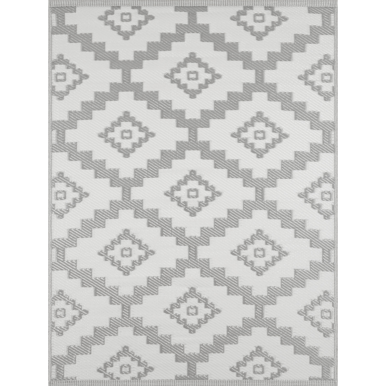 Scoobi - tapis d'exterieur gris et blanc motif graphique