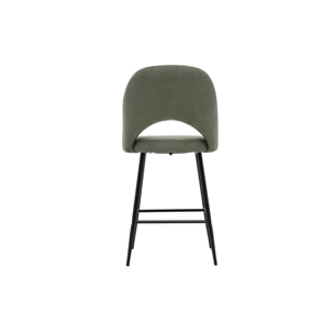 Tabourets de bar en tissu velours côtelé vert kaki H65 cm (lot de 2) COSETTE